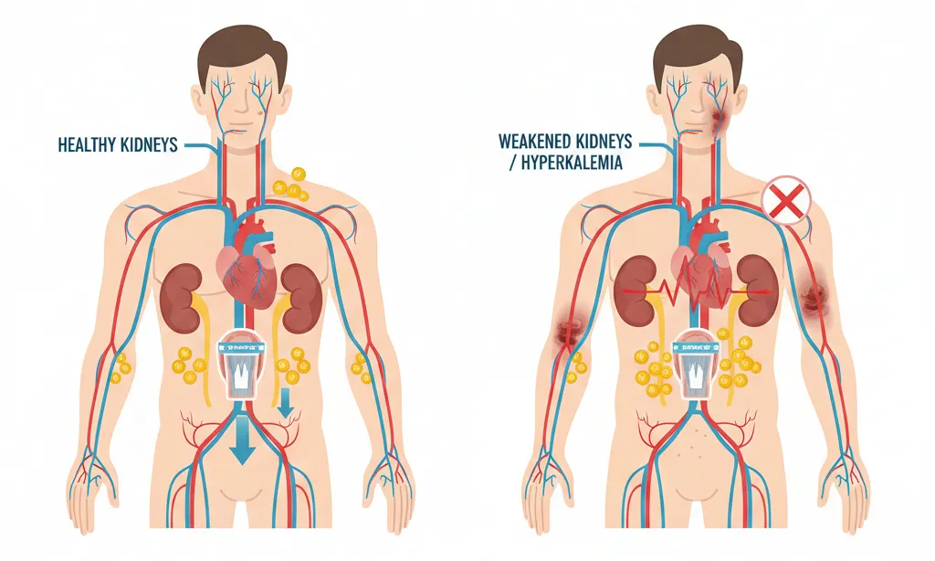 Healthy kidneys naturally filter excess potassium from your blood, but when kidney function declines, potassium levels can build up to dangerous levels
